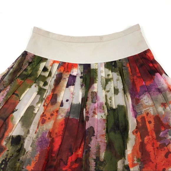Anthropologie 100% silk Edme Esyllte full skirt - Picture 5 of 8